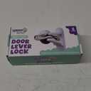 Door Lever Lock (6 Pack) Prevents Toddlers from Opening Doors. 3.25" L * 1.5" W * 4.5" H Easy One Hand Operation for Adults. Durable ABS with 3M Adhesive Backing. Simple Install, No Tools Needed.