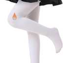 SUREPOCH Girls Fleece Lined Tights Thermal Warm Tights Footed for Winter Toddler Fleece Stockings for Kids 2t 4-6 7-8 10-12 (White)