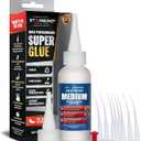 Starbond Medium Super Glue Pro Kit (2 oz)  Strong, Fast, All-Purpose CA Glue (Cyanoacrylate Adhesive)  with Anti-Clog Cap, Precision Tips & Extra Nozzles for Woodworking, Quick Fixes & Hobby Models