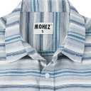 MOHEZ Men's Oxford Short Sleeve Shirt Casual Button Down Striped Summer Cotton Shirts for Daily Gray 3X-Large (XXXL)