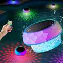 Floating Pool Lights, Rechargeable Solar Lights with Remote Control, Pool Lights That Float with RGB Dynamic Lighting, IP68 Waterproof LED Pool Lights Decor for Hot Tub Pool Garden Party (White)