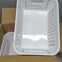 Really Good Stuff Medium Plastic Book Baskets, 11" x 7.5" x 4.5", 6 Pack, White, Versatile Storage Solution for Classroom, Home and Office, Toy Storage, Multi-Purpose