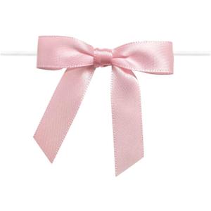 2.8 Inch Pink Twist Tie Bows, Small Satin Ribbon Bows for Crafts, Mini Bows Decor for Gift Wrapping Wedding Party Decorations, 50 Pcs (Pink)