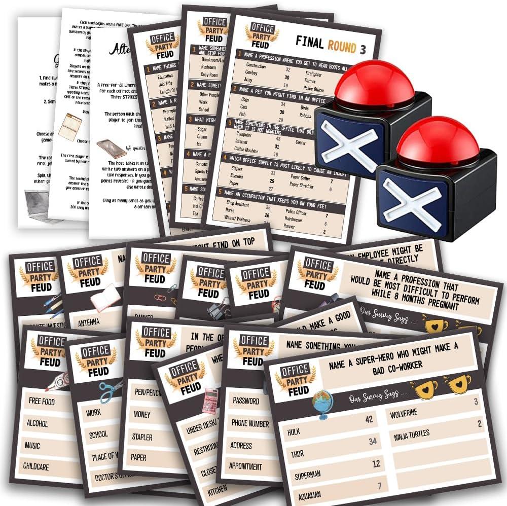 Office Friendly Feud Quiz, Family Feud Quiz, Office Party Games, Team Building Games, Feud Trivia Quiz (With 2 Buzzers)