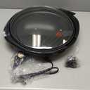 Elite Gourmet EMG-980BX Large Indoor Electric Round Nonstick Grill Cool Touch Fast Heat Up Ideal Low-Fat Meals Dishwasher Safe Includes Glass Lid, 14", Black (Granite)