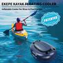 EKEPE Inflatable Kayak Floating Cooler, 40 QT - River Cooler Float with Tow Rope for Kayaking & Boating, Heavy Duty PVC Dry Storage Vessel Built in Four Cup Holder for Outdoor Enthusiasts