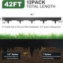 Metal Landscape Edging Border 12 Packs 42'' L x 4.5'' H, Galvanized Steel Garden Edging Border with 12 Stakes, Hammer-in Lawn Edging for Landscaping, Flower Bed, Yard, Pathway, Tree Ring (42ft Total)