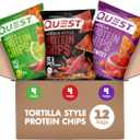 025Quest Nutrition Tortilla Style Protein Chips, Spicy Variety Pack, Chili Lime, Hot & Spicy, & Spicy Sweet Chili, 12 Count (3 Each Flavor) Best Before 12/19/