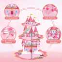 2 Pack Cupcake Stands Birthday Decorations, Themed Cupcake Holders Party Supplies Favors - 3 Tier Cardboard Cup Cake Tower for Birthday Shower Party First Day