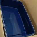 IRIS USA XX-Large Open Top Cat Litter Box with High Sided Walls Tall Scatter Shield Scoop Included Easy Clean Plastic Pan for Big Cats Kittens Multi-Cat Households 30"L x 20"W x 14"H Navy