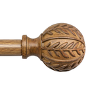 QDWIS Boho Wood Curtain Rods for Windows,1" Adjustable Heavy Duty Window Curtain Rod with Imitation Wood Grain Finials,Rustic Decorative Drapery Rods Set,Size:36-88'',Natural Wood, 36'' - 88'' (1 Pack), Natural Wood