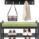 PETKABOO Shoe Rack for Front Door Entrance, 28 Entryway Bench with Coat Rack, Hall Tree Shoe Bench with Storage for Entry, Hallway, Bedroom, Living Room, 28 in with hook