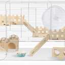 BUCATSTATE Hamster Cage Large Includes Accessories, Free Water Bottle, Exercise Wheel, Food Dish & Hamster Hideout Rat Cage and Habitats for Gerbil, Mice, Syrian Dwarf Hamster (24.4" L * 13.8" W)