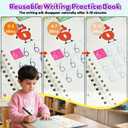 Elover Magic Grooved Writing Practice for Kid-Grooved Handwriting Practice for Kid 5-7 8-10- Magic Copybooks for KidsAges 3-5 Toys for Ages 5-7 Preschool Learning Activities (5 Book) (9.83* 6.96 INCH)