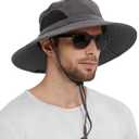 EINSKEY Wide Brim Sun Hat, UPF 50+ UV Protection Waterproof Packable Hat for Men & Women, Fishing Hiking Beach Garden (One Size, 01 Dark Grey)