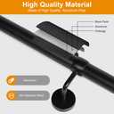 Patavin 8Ft Industrial Metal Stairs Handrail Kit, Sturdy Wall Mount Aluminum Hand Rail, Indoor Outdoor Stair Railing Wood Concrete Brick Wall,1.5 in Round Pipe Grab Bar, Matte Black-8FT