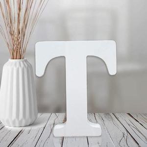 AOCEAN 4 Inch White Wood Letters Unfinished Wood Letters for Wall Decor Decorative Standing Letters Slices Sign Board Decoration for Craft Home Party Projects (T) : Arts, Crafts & Sewing