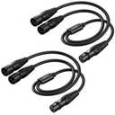 XLR Splitter Cable, 1 Female to 2 Male Y Splitter Cable 1.6ft 2Packs, Female to Dual Male for Microphone Mixer