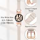 Minyee Leather Band Compatible with Samsung Galaxy Watch 7/6/5/4/FE/Active 2 40mm 44mm/Watch 6 Classic 43mm 47mm/Watch 5 Pro 45mm Bands, 20mm Slim Dressy Leather Strap with C-Shape Metal Buckle Women