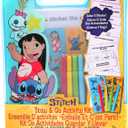 Disney Stitch Stow & Go Activity Kit  17-Piece Travel Art Set with Coloring Sheets, Crayons, Stickers & Carrying Case  Preschool Creative Kit for Ages 3+