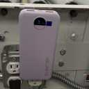 Portable Charger, 12000mAh 22.5W USB C Fast Charging Power Bank with Built-in Cables and AC Wall Plug, Smart LED Display Travel Essentials Battery Pack Compatible with iPhone, iPad, Samsung etc. Purple