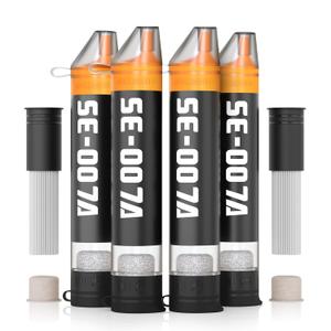 Personal Straw Water Filter to purify Water, Emergency Water Straws Portable Gear for Hiking, Camping, Travel, Fishing, Outing and Emergency Preparedness 4 Water Filters + 2 Filter Cartridges