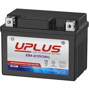 UPLUS YTX4L-BS Motorcycle Battery, EB4-3 12V 3Ah SLA Batteries Maintenance Free Scooter ATV AGM Battery, Replacement for YT4L-BS, AGM12-4, LTX4L-BS, NTX4L-BS, CTX4L-BS, GTX4L-BS, FTX4L-BS