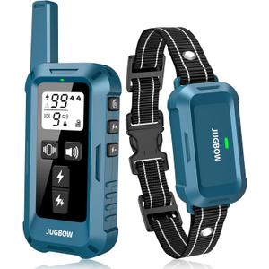 Jugbow Dog Shock Collar - 4200FT Dog Training Collar with Remote, IPX8 Waterproof Electric Collar with 4 Training Modes, Security Lock, Rechargeable e-Collar for All Breeds, Sizes, Blue