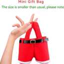 XINZHIDA 6PCS Christmas Gift Bags Candy Bags Santa Pants Style Lovely Treat Bags with Handle for Xmas Wedding New Year Holiday Decor