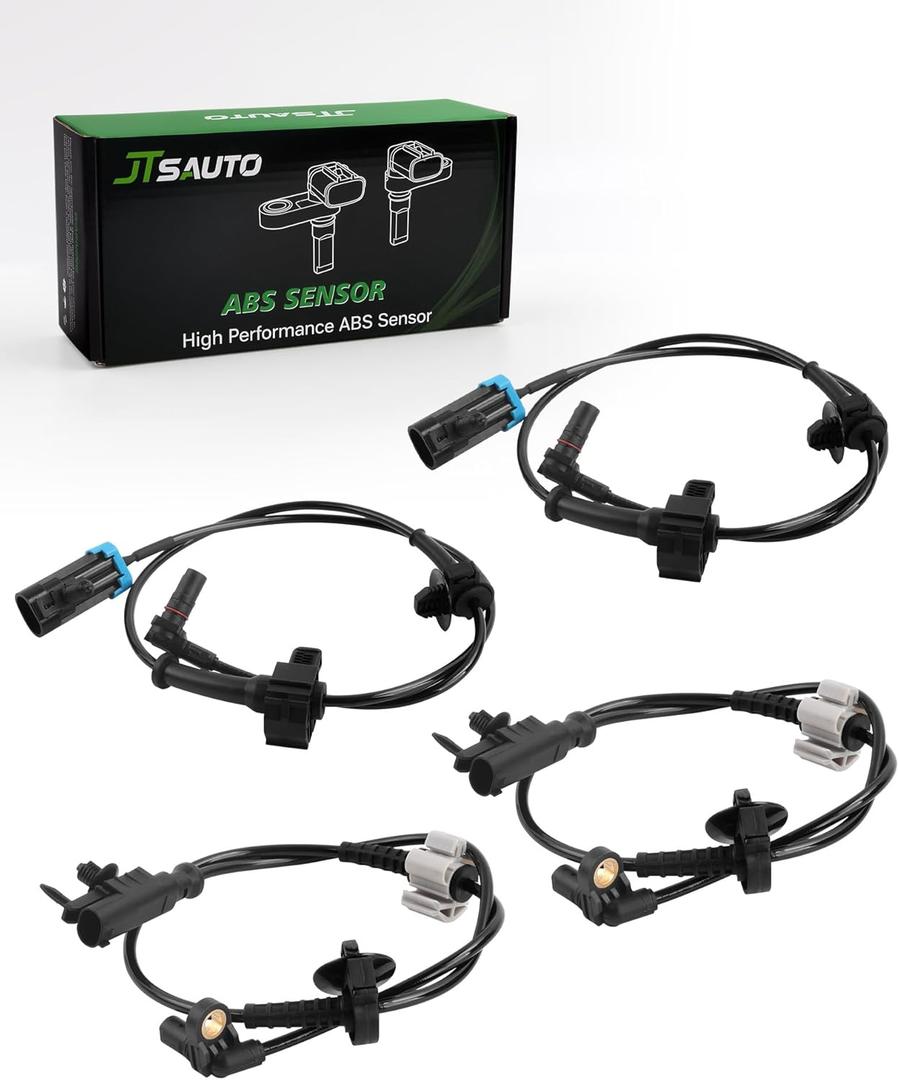 Upgraded Silverado/Sierra 4-Piece ABS Wheel Speed Sensor Set for Front & Rear, Left & Right, Compatible with 2007-2014 Silverado Sierra Escalade Tahoe Yukon, 2007-2013 Avalanche Suburban 1500 (15229012)