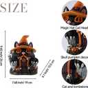 Halloween Decorations Light Up Halloween Village Houses Black Cat Haunted House Figurine for Indoor Table Mantel Shelf Decor,Props Haunted Collectible Gifts