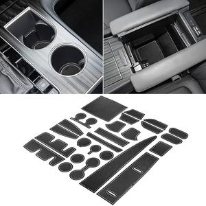 SENSHINE Cup Holder Insert for Toyota Sienna Accessories 2024 2023 2022 2021 Center Console Liner Door Pocket Non-Slip Anti Dust Pad Premium Interior 25Pcs Set (Gray Trim)