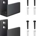 SMARTSTANDARD 2 Pack Adjustable U Shape Barn Door Floor Guides, Wall Mounted Flexible Flush Bottom Guide, Sturdy Steel Material, Black