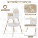 Baby High Chair, High Chairs for Babies and Toddlers, Light Weight Portable Highchair, Comfortable Feeding, Multi-Use Easy Clean High Chair (Beige)