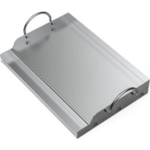 Onlyfire Universal Stainless Steel Griddle for Most BBQ Grills with Removable Handles, 18"x12.5"
