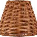 Empire Clip On Chandelier Lamp Shade, Small Lamp Shade Rattan,Boho Wicker Lamp Shades Mini,Replacement Lampshade 3" Top x 6" Bottom x 5" Slant Height(1 Pack)