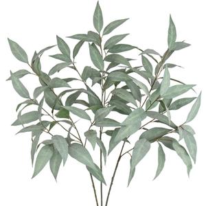 Briful Eucalyptus Stems 39.5 '' Tall, Artificial Branches for Vase Round Year Faux Greenery Stems Realistic Gray Eucalyptus Leaf Plant Sprays for Home Decor Indoor Party Wedding, Set of 3