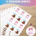 84PCS Boots or Bows Gender Reveal Stickers, Cute Baby Shower Team Boots and Bows Gender Reveal Game Lables for Party Supplies - 2 in Round