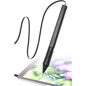 Pressure Sensitive Smart Stylus Pen with Palm Rejection and Shortcut Button. Battery-Less. Compatible with Apple iPad/iPhone/Android/Switch/Chromebook (Black)