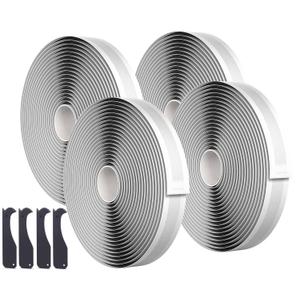 Black Butyl Sealant Tape  1/2" x 80' Butyl Rubber Sealant, 4 Rolls Multi-Purpose Butyl Rope, and Putty Tape for RV Repair, Window, Boat Sealing, Glass and EDPM Rubber Roof Patching