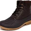 LONDON FOG Aspen Winter Boots for Men Waterproof Snow - Insulated Duck Mens Snow Boots or Rain Boots, Black Tan or Brown, Size 7 to 15 Medium and Extra Wide Widths (14, Brown Smooth)