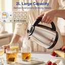 TOPWIT Electric Kettle, 2.0L Hot Water Kettle Electric, BPA-Free Stainless Steel Tea Kettle, Electric Kettles for Boiling Water with Fast Boil, Auto Shut-Off & Boil Dry Protection, Silver