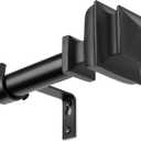 Curtain Rods for Windows 72 to 144 Inches - Adjustable Length, 1 Inch Diameter Window Curtain Rod with Resin Finials - Modern Style for Indoors or Outdoors, Black