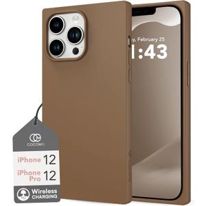 Cocomii - Rectangle Case Compatible with iPhone 12/12 Pro - Soft Touch Silicone, Microfiber Lining, Women Girls Men, Protective Phone Case for iPhone 12/12 Pro 6.1 inch, Golden Brown