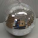 12 Inch Large Disco Ball, Rotating Mirror Ball with Real Glass Tiles, Sturdy Hanging Ring for Party Decorations, Weddings, Nightclub, Birthday, Home Ceiling Dcor, Silver Disco Ball for Events