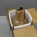 6" & 4" Wide Versatile Modern Metal Hurricane Lantern with Handmade Sturdy Glass Dome in Vintage Brass for Pillar Candle & Plants, Industrial, Farmhouse, Shabby Chic (Brass, 4"x7.5" &6.3"x11.2")