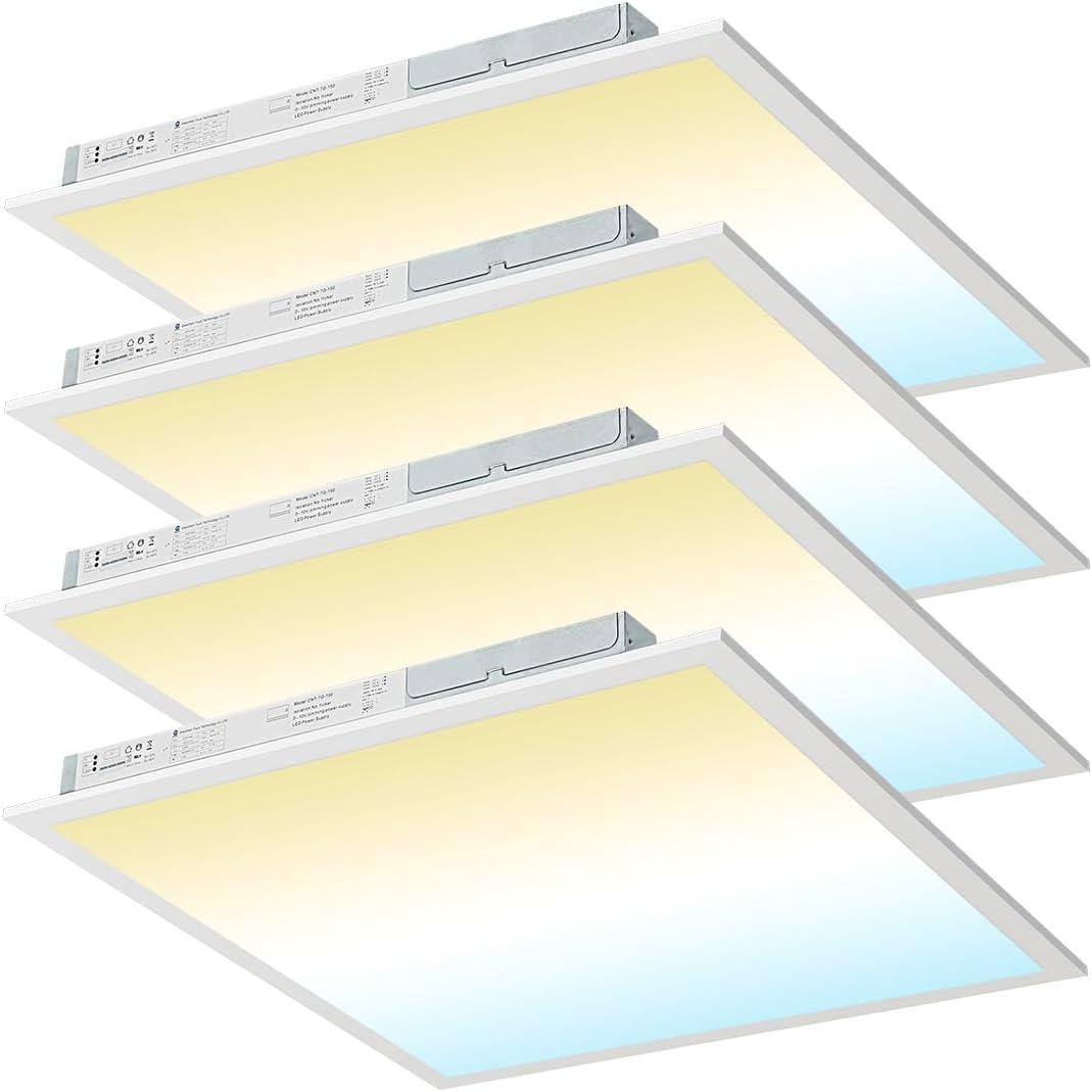 2x2 LED Flat Panel Light, Wattage and CCT Adjustable, 4 Pack