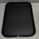 Rectangle Plastic Serving Trays– Cafeteria/Fast Food Tray, for Restaurant, School Lunch, Coffee Shop & Home Use – Durable, Dishwasher Safe, Stackable, BPA-Free, 12” x 16”Set of 12 Black