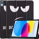 for iPad (A16) 11th Generation Case 11 inch 2025 & iPad 10th Generation Case 10.9 inch 2022, UUcovers Stand Tri-fold Smart Cover with Auto Wake/Sleep PU Leather Shockproof Shell, Don't Touch Me Eye