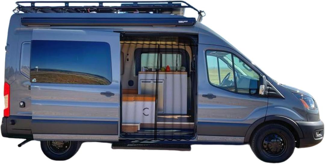 71''H x 59''W Magnetic Van Bug Screen Fit for Mercedes Sprinter Ford Transit Ram Promaster Side Door, Sliding Door Magnetic Mosquito Net for Van